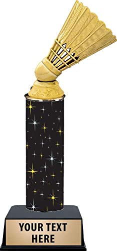 11 Inch Badminton Shuttlecock Trophies - Black Midnight Badminton Shuttlecock Trophy Awards