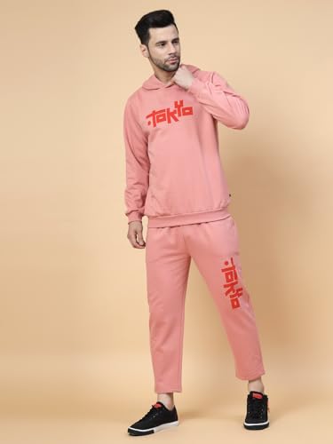Image of Rigo Cotton Fleece Full Sleeves Oversized Co-ord Set for Men | Printed Hooded Track Suit Set for Men