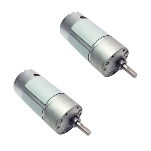 Image of ROBOWAY DC 12V 24V Gear Motor All Metal 15kg High Torque Gear Box Electric Motor 80RPM, JGB37-545 (Size : 80rpm, Color : Metal, 12V), (Pack of 2) - Electronic Components