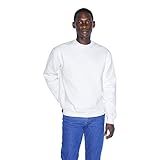 American Apparel Men's Mason-Fleece Long Sleeve Crewneck-Pullover, White, Large