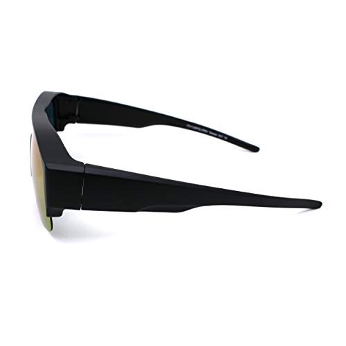 SA106 Polarized 60mm Half Rim Rectangle Wear Over Eyeglasses Sunglasses3