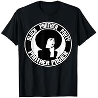 Black History Panther Party Logo Afro Hair Camiseta