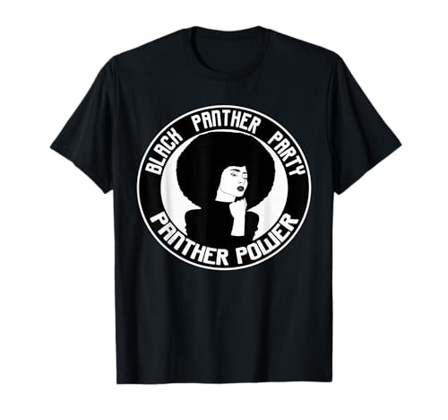 Black History Panther Party Logo Afro Hair T-Shirt