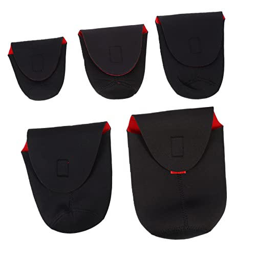 KICHOUSE 5 Piezas Bolsa de Almacenamiento del Cilindro del Objetivo Estuche para Lentes Resistente al Agua Estuche Protector de Lente de cámara Estuche para Lentes con cordón Neopreno Black