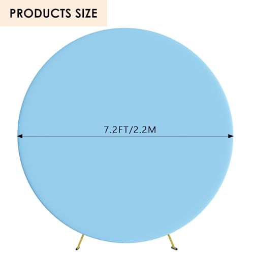 Maiangel 7.2FT Round Arch Backdrop Cover Spandex Fitted Stretchy Arch Stand Covers with Buckles Arch Covers for Circle Stand Balloon Wedding Party Birthday Baby Shower Arch Decoration(Dusty Blue) by Maiangel - Used condition - Image 3