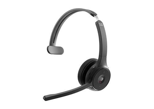 Image of Cisco Headset 721, Wireless Single On-Ear Bluetooth Headphones, Webex Button, USB-A HD Bluetooth Adapter, Soft Case, Carbon Black, 2-Year Limited Liability Warranty (HS-WL-721-BUNA-C)