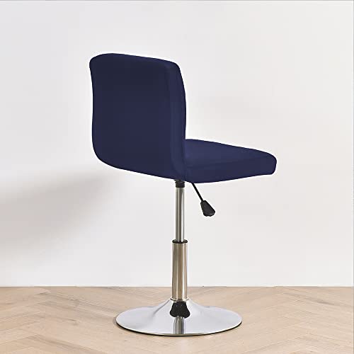 Housse de tabouret de bar extensible pour rénover un dossier bas usé - Lot de 2 bleu azul - 5