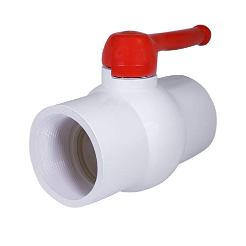 Midline Valve PVC Ball Valve Red T-Handle Water Shut-Off 3 in. FIP Plastic (482U300)