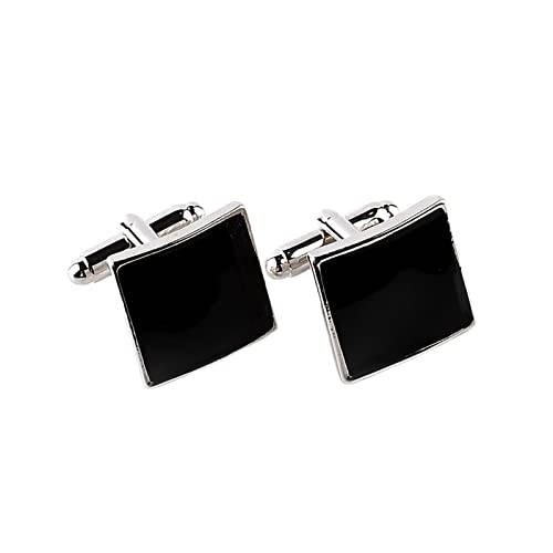 Mancuernillas cuadradas negras para hombre Daesar miniatura 1