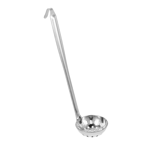 STOBAZA Cucharón Ranurado Inoxidable con Mango y Gancho Cucharón para Colar y Servir Cocina Resistente y Ergonómico para Hot Pot y Catering