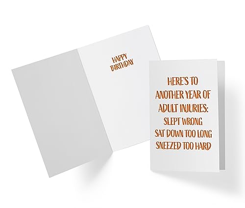 Karto Funny Birthday Card For Men and Women, Large 5.5 x 8.5 Happy Birthday Card For Him Or Her, Birthday Card For Husband, Birthday Card For Brother, Sister Another Year Injuries - Thumbnail 2