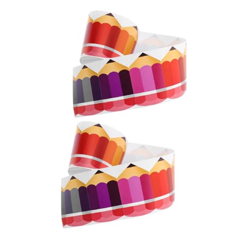 Bordure adhésive autocollante colorée pour tableau scolaire et murs de bureau x2
