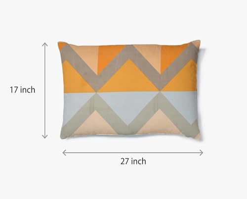 Image of Filymore Solid Orange Pillow Covers Set of 2 Covers| Made with Pure Microfiber Soft & Skin Friendly Pillow Cases | Size (17 x 27 inch (Orange and Grey).