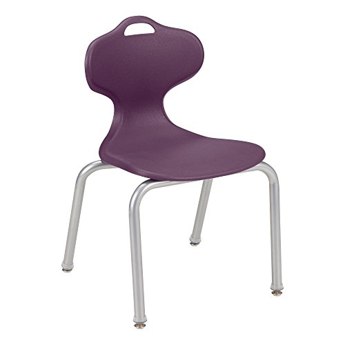 Learniture Structure Series Stacking School Chairs with Contoured Seats, Heavy-Duty Plastic Stacking Classroom Chairs, 16" H, Set of 4, Eggplant - Thumbnail 3