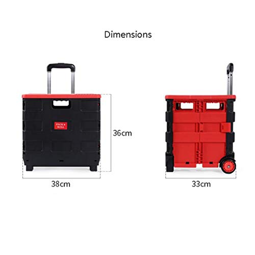 gbgymjm Einkaufstrolley Einkaufstrolley Rolling Mehrzwecktrolley mit Radsitz Heavy Duty Faltbarer Trolley Teleskopisch… – Bild 3