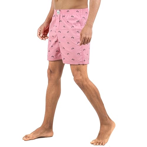 Image of ALPHABETS Men's Cotton Regular Striped Boxer Briefs (Pack of 3) Light Green, Pink, Blue