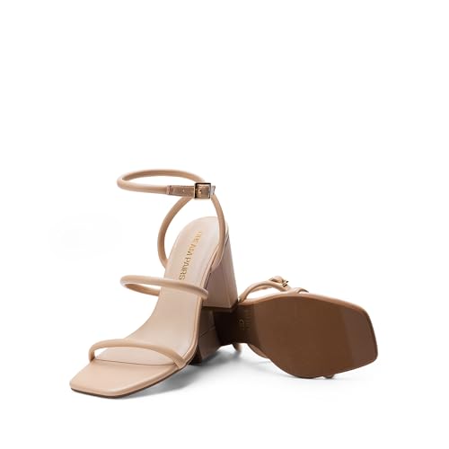 DREAM PAIRS Women Heels Chunky Square Open Toe Strappy Ankle Strap Block High Heeled Sandals for Dressy Wedding Comfortable Shoes3