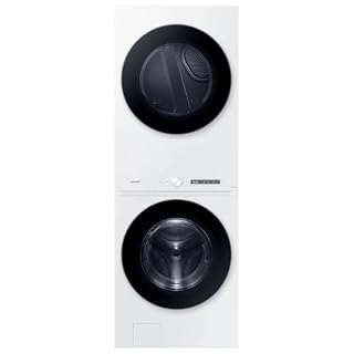 Samsung Bespoke AI Laundry Hub™ Large Capacity 4.6 cu. ft. Single Unit Washer with Steam Wash and 7.6 cu. ft. Gas Dryer in White, WH46DBH100GWA3