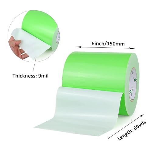 Image of BOMEI PACK 6inch Wide Green Duct Tape, Heavy Duty Strong Waterproof Industrial Color Duct Tape 9.0mil x 6inch x 60yds for Crafts, Home Improvement, Repairs, & Projects