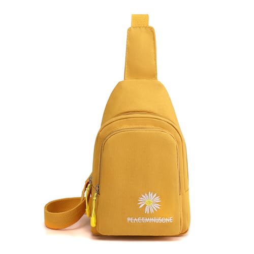 Bolsa tiracolo pequena para mulheres, mochila de ombro, pochete para caminhadas, viagens, esportes, corrida, Amarelo