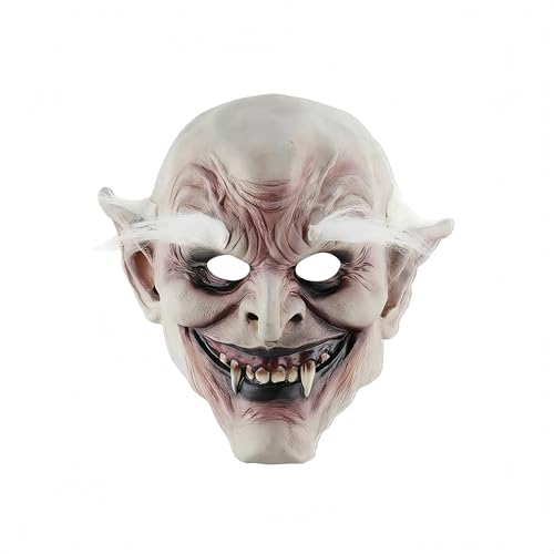 Masque de Fantôme Respirant en Latex et Cheveux Blancs Réutilisable pour Adulte
