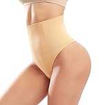 Xnova Perizoma Donna Guaina Contenitiva Modellante, Vita Alta Mutande Contenitive Intimo Thong Shapewear Slip Dimagrante Pancia Piatta Invisibile (1 pz Beige, M)