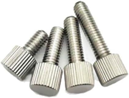 4pcs M2 M2.5 M3 Hand Twist Cylindrical Small Head Knurled Screws 5mm 8mm HD 5mm 6mm HT Thread Screw Bolt 304 stainless steel - (Size: M3x10mmxD8x6mm)