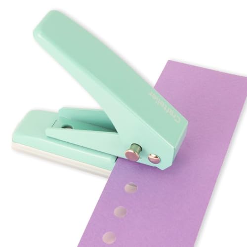 Craftelier - Perforadora de 1 Agujero con Recolector de Residuos, Capacidad de 20 Hojas - Taladradora Metálica para Tarjetas, Cartón y Proyectos Creativos, para Oficina, Hogar o Escuela