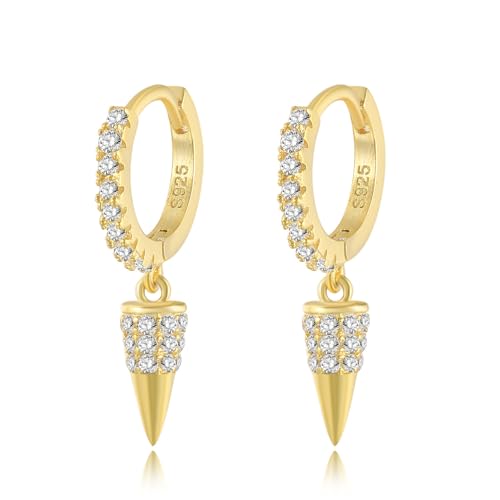 Boucles d'oreilles pendantes punk argent 925 avec zirconium, le cadeau idéal pour elle