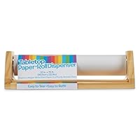 Melissa & Doug Wooden Tabletop Paper Roll Dispenser with White Bond Paper (12 inches x 75 feet) Drawing for Kids Art, Craft Roll for Kids