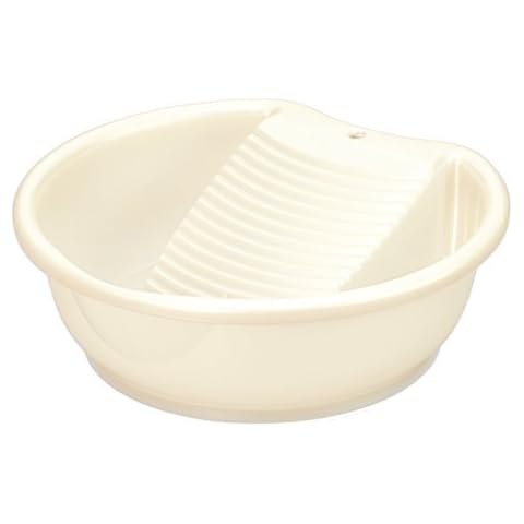 INOMATA 19070 White Rub Wash Plastic Laundry Pail Cover