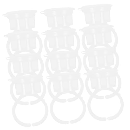 Hemobllo 150 piezas Anillos para Pegamento de Pestañas Organizador de Copas Blancas Resistentes para Extensiones de Pestañas Soporte Seguro para Salón y Uso Doméstico