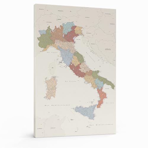 Mappa Italia - Mappa dettagliata dell'Italia con puntine - Per