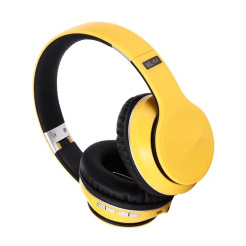 Gatuida Casque Audio Circum-aural sans Fil 5.0 Pliable Jaune Abs