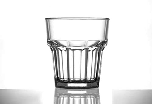 Virtually Unbreakable Heavy Duty Polycarbonate 9 oz Plastic Remedy Rocks Glass, Pack of 6