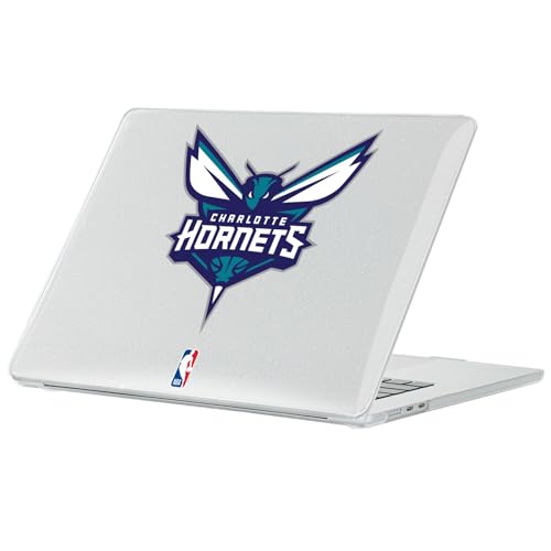 Coque MacBook Air 13.6 NBA rigide premium transparente scintillante Charlotte Hornets