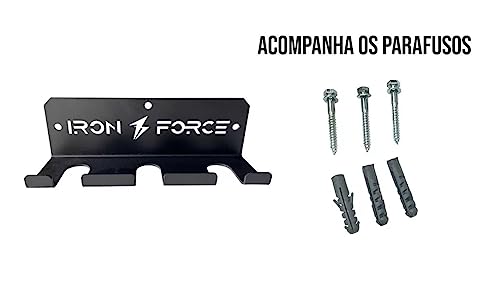 Suporte Expositor de Parede para 3 Barras Verticais Academia Musculação