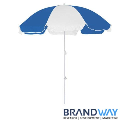 Brandway 6ft Outdoor Garden Umbrella with Waterproof Fabric & Centre Pole Stand (Red & White) 1
