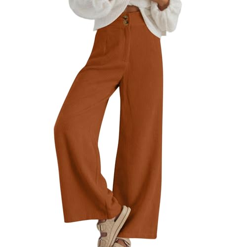 Corduroy Pants Women Wide Leg Pants Baggy Comfy Lounge Pants High Waisted Work Pants Business Casual Pants
