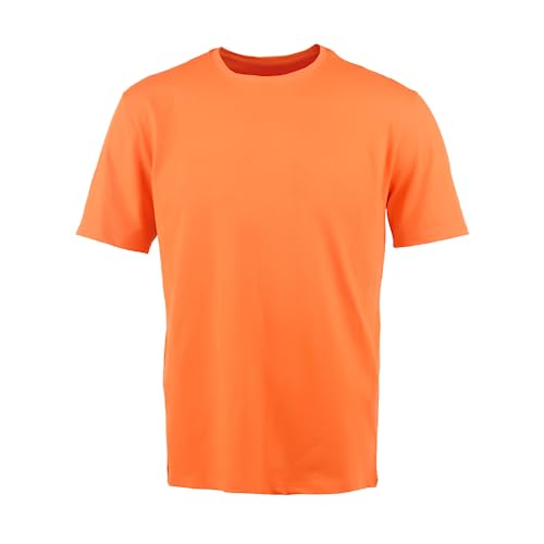 Image of ZOVUTA Titox Men's Slim Fit Polyester Orange Half Sleeve T Shirt - Quick Dry Lycra Sports Training Tee for Gym, Running, Workout (Small) (Special Dot Net Fabric)