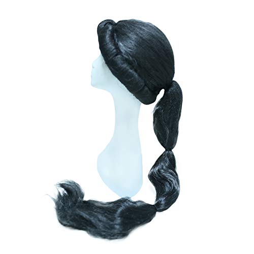 xcoser Princess Jasmine Wig Aladdin Cosplay Long Black Fluffy Ponytail Hairs for Halloween