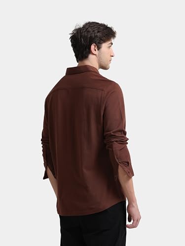 Image of StitchX Men's Cotton Regular Fit Full Sleeve Solid Knitted Shirt