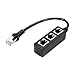 Produktbild Ethernet Splitter RJ45 Extender Kabel 1 Stecker auf 3 Buchse Internet Connector Netzwerk Port Verlängerung Adapter Kabel LAN Divider für Cat5/Cat5e/ Cat6/Cat7 (nur ein Gerät funktioniert gleichzeitig)