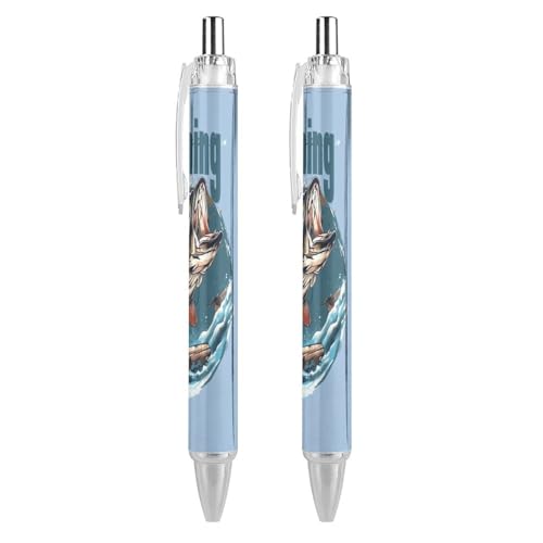 Bolígrafo retráctil de punta fina de 0,5 mm, pack de 4 bolígrafos de oficina Fishing