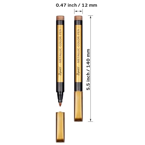 Image of Dyvicl Metallic Markers Paint Marker Pens - Medium Tip Metal Art Permanent Marker for Black Paper, Card Making, DIY Photo Album, Painting Rocks, Glass, Set of 10