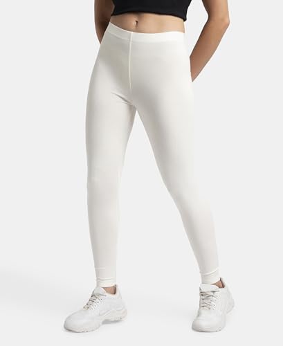 Image of Jockey AW87 Women's Super Combed Cotton Elastane Stretch High Rise Leggings with Ultrasoft Waistband