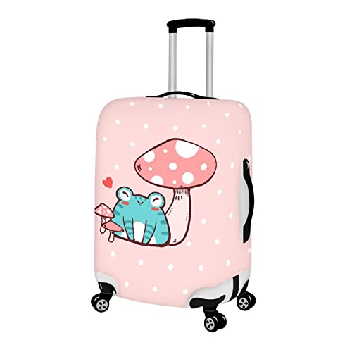 Ystardream Pink Mushroom Frog Luggage Cover, Anti-scratch Suitcase Protector, Fits 22"-24" Luggage2