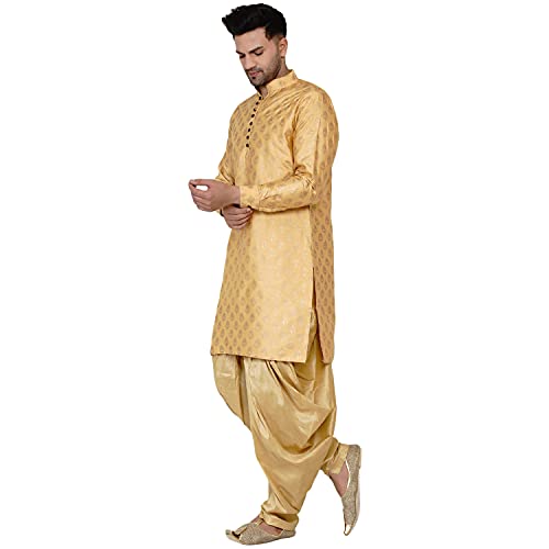 Image of Veera Paridhaan Men's Banarasi Full Sleeve Printed Long Straight Kurta