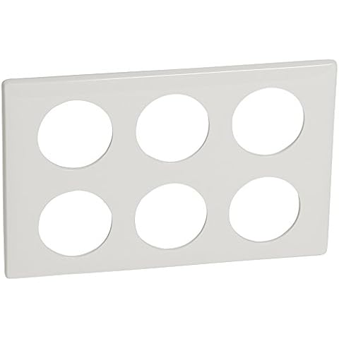 Legrand 068609 Céliane - Placa lacada (2 x 3 puestos), blanco Cover