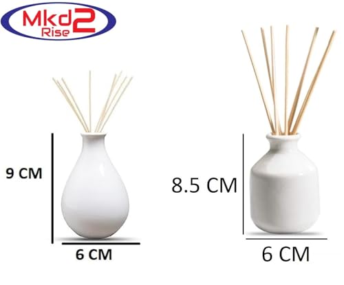 Difusor de aroma de cerámica con 2 piezas blancas miniatura 6